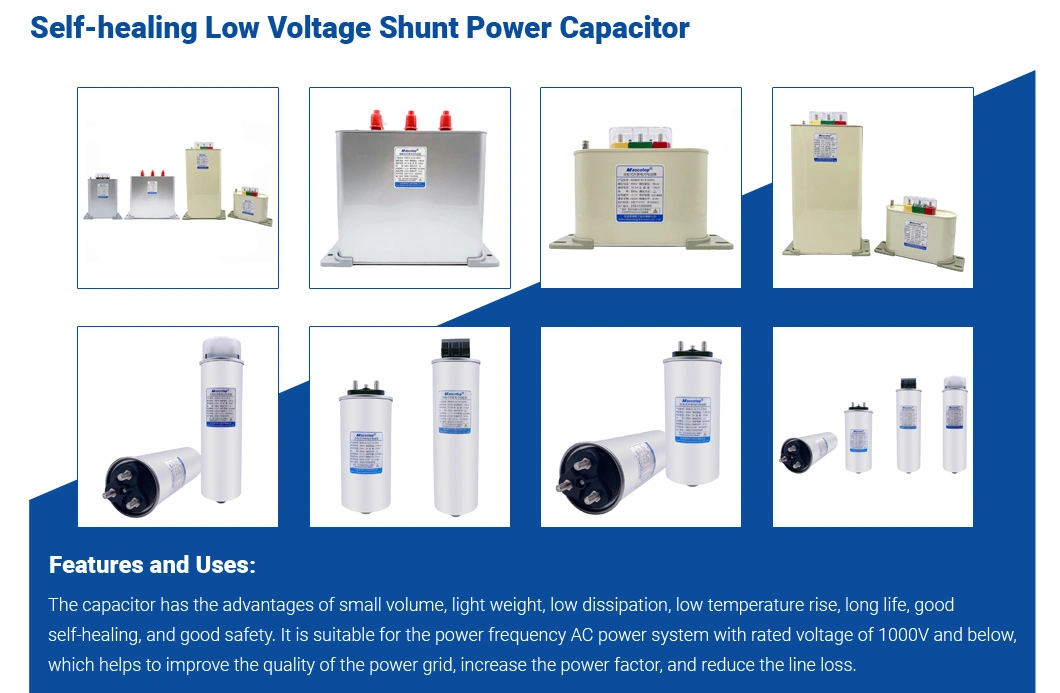 Bsmj/Bcmj/Bgmj 1-50kvar Self-Healing Low Voltage Shunt Power Capacitor