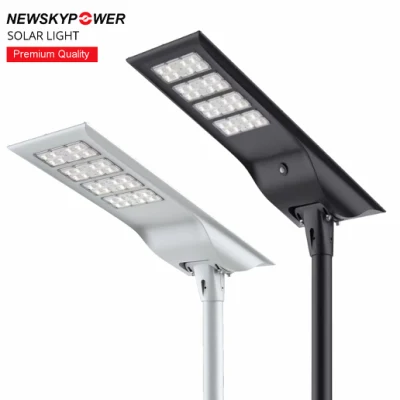 Nuovo lampione stradale solare moderno impermeabile integrato in alluminio LED All-in-One ad alto lume 30W 40W 60W 80W 100W