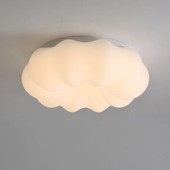 Lampada a LED europea per protezione degli occhi con nuvola bianca, lampada da soffitto a forma di zucca creativa semplice e moderna per il soggiorno dei bambini