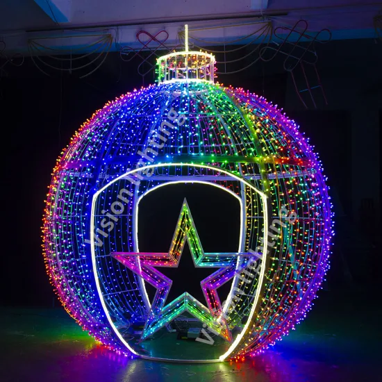Luce natalizia per esterni IP65 Street 3D con motivo a sfera gigante, scultura ad arco a sfera gigante, luce decorativa