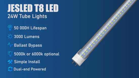 Jesled 0.6m 0.9m 1.2m 1.5m T8 LED Tube Light Zavorra Bypass