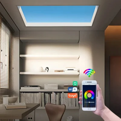 Nuovo Yatu Intelligente Artificiale Virtuale Cielo Blu Lucernario a soffitto Illuminazione da incasso con telecomando LED Adatto per pannelli luminosi per interni